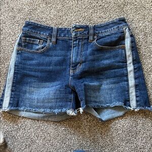 CAbi Two-Tone Blue Jean Shorts